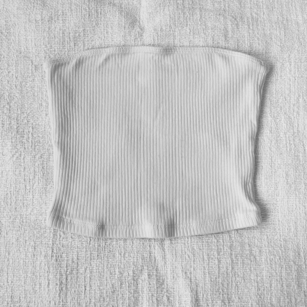 Hollister white ribbed tube top